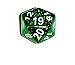 Green Translucent Glitter d20 Initiative Advantage Die for Role-Playing Games. 20 Sided RPG Dice