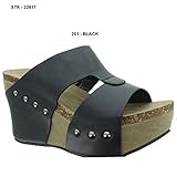 Pierre Dumas Women's Hester-7 Studded Platform Wedge Sandals