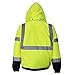 New York Hi-Viz Workwear WJ9012-4XL Men's ANSI Class 3 High Visibility Bomber Safety Jacket, Waterproof (4XL, Lime)