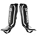 Sanabul Essential Hybrid Sleeve Kickboxing Shin Guards for MMA Shin Guards Muay Thai Shinguards - Silver, S/M