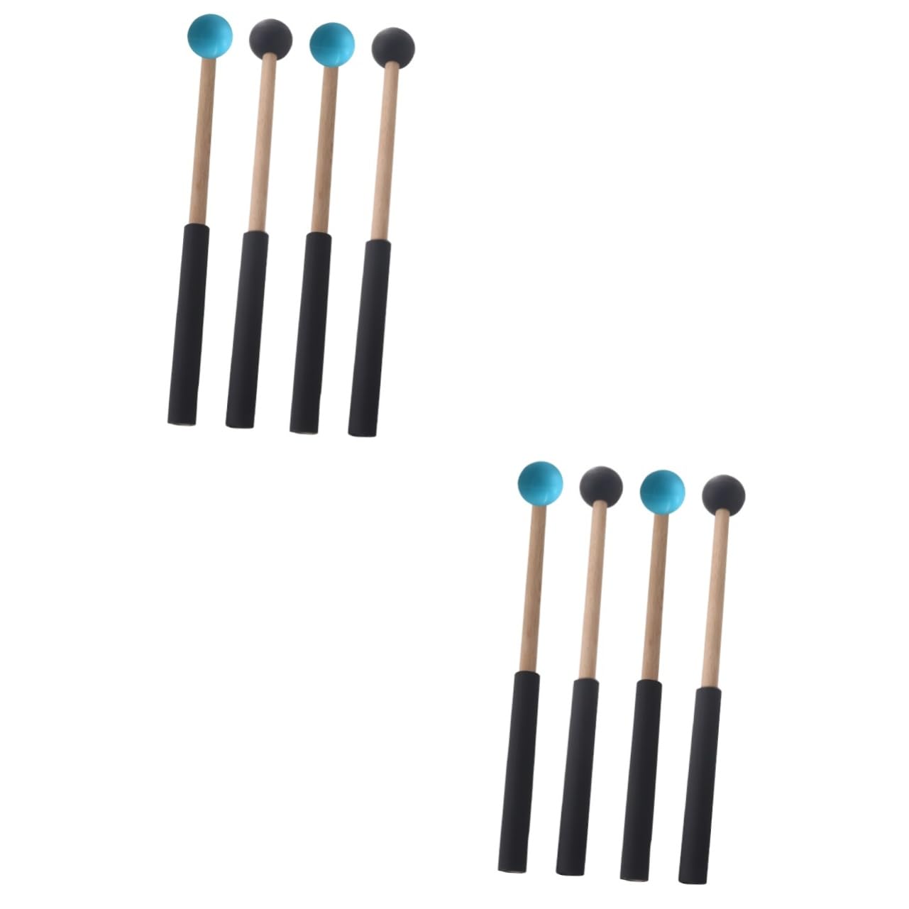 ibasenice 4 Pairs Drumstick Rubber Xylophone Mallets Bell Kit Mallets Steel Tongue Drum Finger Picks Chimes Instrument Percussion Drum Mallets Music Accessories Percussion Stick Classic Wood