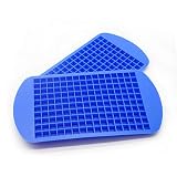ZALU 2 Packs Mini Ice Cube Trays-Flexible DIY Molds Maker BPA Free (Blue)