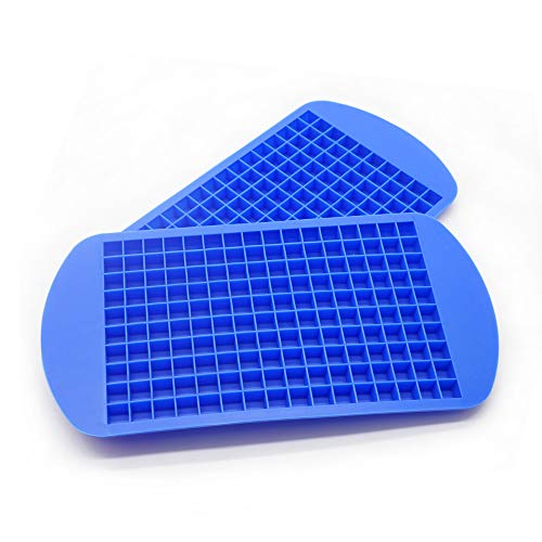 ZALU 2 Packs Mini Ice Cube Trays-Flexible DIY Molds Maker BPA Free (Blue)