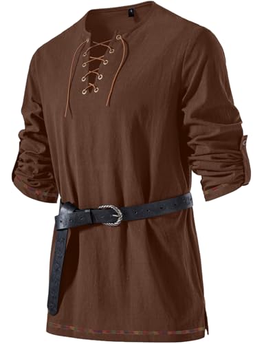 Jemitop Mens Cotton Renaissance Shirt