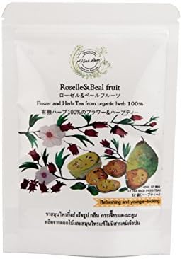 100% Organic Dried Roselle & Beal Fruit 12 Tea bags: Herbals Tea from Thailand :Refreshing and younger-looking