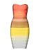 meilun Women's Rayon Strapless Bandage Dress Rainbow Stretch Party Dress (Small)
