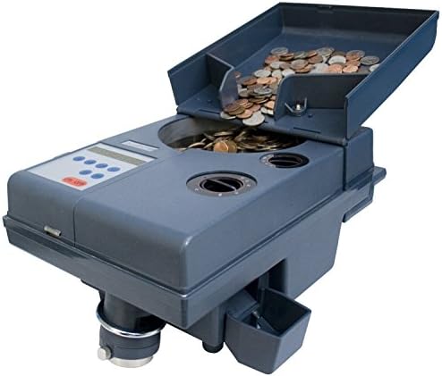 AccuBANKER AB610-220 Medium Duty Coin &amp; Token Counter Packager, Adjustable Thickness Range 0.8 – 3.8 mm, Adjustable Diameter Range 14 – 34 mm, Counts &amp; Sorts Up To 1800 Coins Per Minute, 220V 50Hz