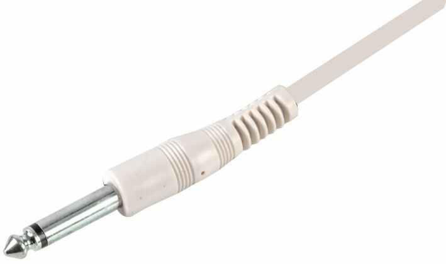 Pulse PLS00402 6.35 mm Mono Jack to Jack Guitar Lead, 6m, White