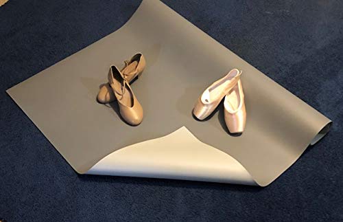 hareuin Personal Dance Floor & Multi-USE Mat Dk-Grey/Pale Grey Reversible Marley 2mX1m Portable - Home Dance Floor