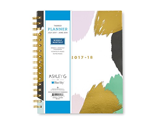 Ashley G for Blue Sky 2017-2018 Academic Year Weekly & Monthly Planner, Twin-Wire Bound, 7