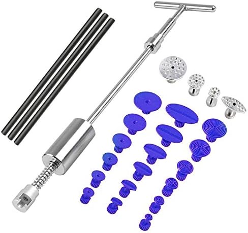 Beauneo Tools Paintless Dent Repair Slide Hammer Reverse Hammer Dent Puller Suckers Suction Cup Glue Tabs Tools Kit 26Pcs/Set