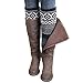 Voberry® Women Knitted Jacquard Boot Cuffs Toppers Leg Warmers Socks Boot Cover (Black)