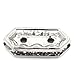 HOUSWEETY 50PCs Spacer Bars with Rhinestone 2 Holes Silver Tone 15mmx6mm(5/8