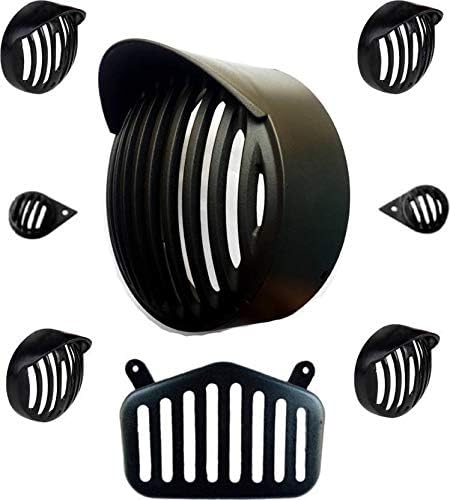 APPE Royal ENFEILD Standard|Headlight|Cap Style|Tail Light|Parking Light|Grill Protector for Royal Enfield Standard (Black, Set of 8) by- Appe