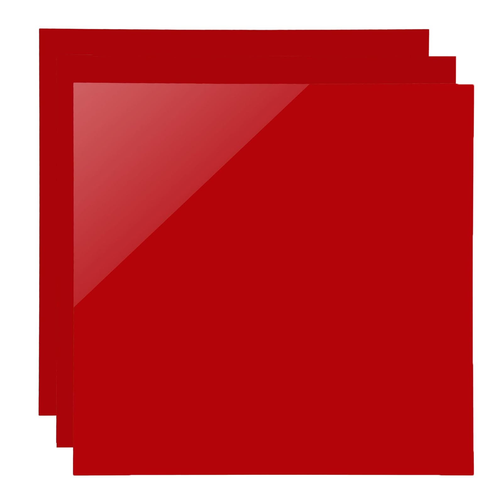 SCULPFUN 3 Pieces Red Opaque Acrylic Sheets for Laser Engraving, 30 * 30cm Personalized Sign Boards for Home Office Decoration, 3mm Thick
