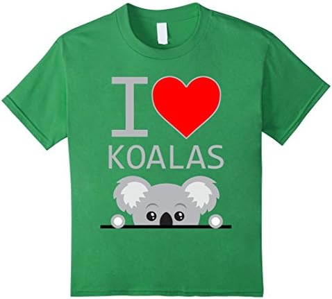 I Love Koalas Shirt, I Heart Koalas - Kids 8 - Grass