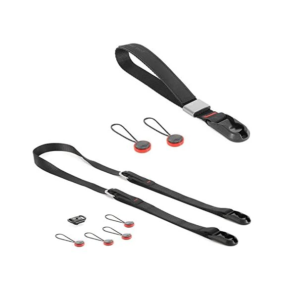 Peak Design Compact Strap Pack Black - Set mit Leash-Kameragurt und Cuff-Handschlaufe - für DSLM-Kameras, Kompaktkameras und kleine Einsteiger-DSLRs