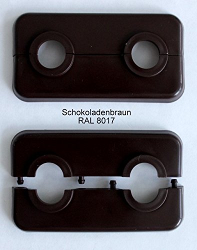 Doppel-Rosette für Heizungsrohre, Abdeckung für Heizungsrohre, Heizung, 2-teilig, 15mm, 16mm, 18mm, 21,3mm Polypropylen in So
