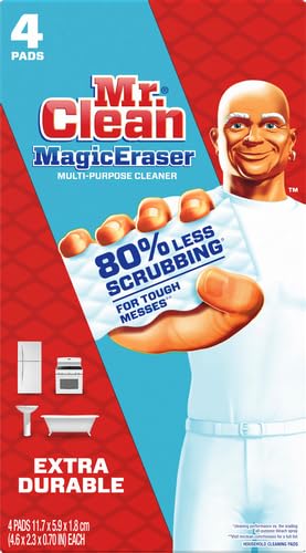 MR. CLEAN MAGIC ERASER EXTRA DURABLE, CLEANING PADS WITH DURAFOAM, 4 COUNT
