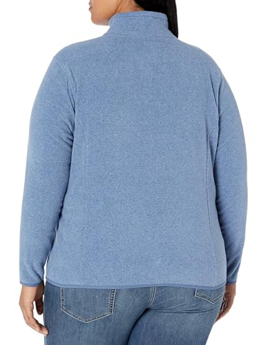 AMAZON ESSENTIALS WOMEN’S CLASSIC-FIT FULL-ZIP POLAR SOFT FLEECE JACKET (AVAILABLE IN PLUS SIZE), BLUE HEATHER, 4X