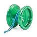 MAGICYOYO V6 Locus, Metal Yoyo for Kids to Adults, Beginners Yo-yo, Pro Responsive Yoyos, High Speed, 1A/3A/5A Tricks, Stainless Axle, Silicone Pad, with 5 Yo Yos Strings Kit, Green