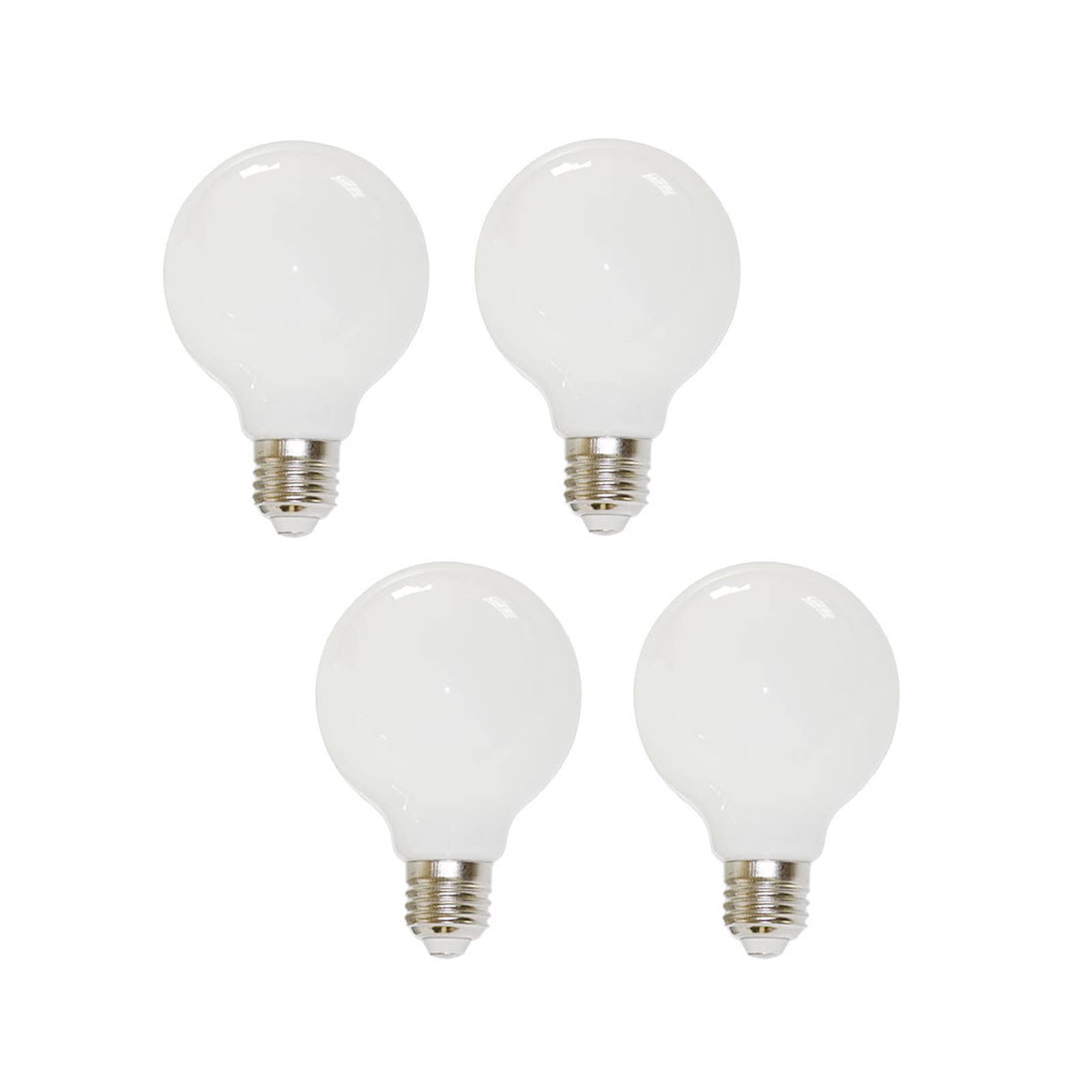 Photo 1 of G50 3W Globe LED Edison Light Bulb, Natural White 4000K, 120V Not dimmable 240Lm E26/E27 Base, Milky Glass Finishing Perfect for Vanity Makeup Mirror, Droplight, Floor lamp,4 Pack