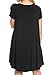 TINYHI Women's Swing Loose Short Sleeve Tshirt Fit Comfy Casual Flowy Tunic Dress, X-Large, S_black_pocket