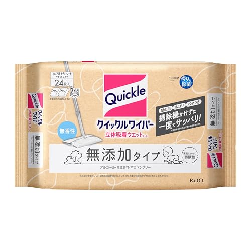 クイックルワイパー 立体吸着ウエットシート 無添加タイプ ２４枚入