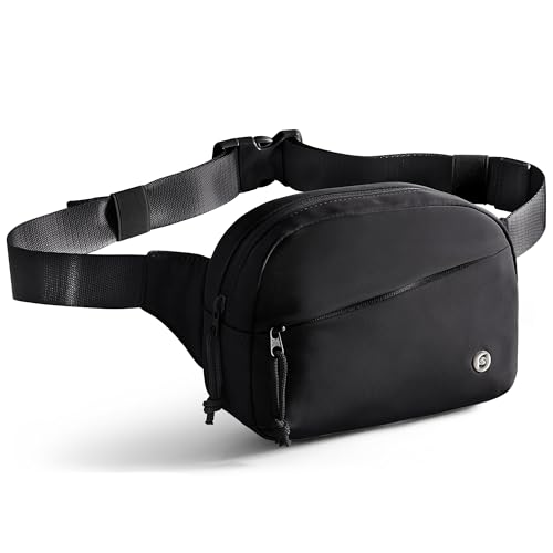 Smasrob Fanny Pack for Women, Crossbody Sling Bag Waist Bag with Multiple Pockets and Adjustable Strap, Black