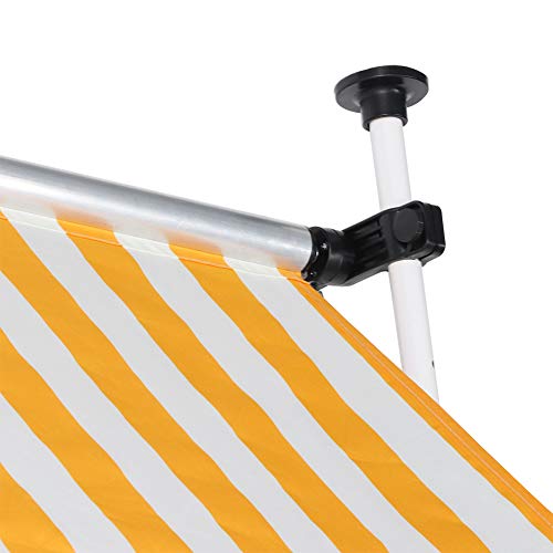 YCSD 3,5 X 1,2m Markise Einziehbar Balkonmarkise Klemmmarkise Sonnenschutz Garten,Für Gartenhaus Fenster Balkon Tür… – Bild 6