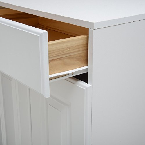 Amazon Basics Euro Bottom Mount Drawer Slides, 22 Inch, White Powder