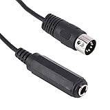 Yeworth 5 Pin DIN to 6.35mm Cable, 0.3m 5-Pin Din Male Plug to Monoprice 6.35mm (1/4 Inch) Female Audio Adapter Cable Compatible for MIDI keyboard, Synthesizer, Organ, Electric piano, MIDI guitar