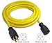 Conntek 20591 Extra-Heavy Duty L14-20 Generator Cord, 25 - Feet, Yellow