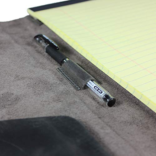 PEGAI Rustic Leather Portfolio/Legal Padfolio, Handcrafted Distressed Leather Pad Folio - Marshall | Rock Gray - Thumbnail 5