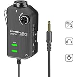 Comica LINKFLEX.AD2 XLR/ 6.35mm Microphone Preamp, with 48V Phantom Power, Real Time Monitor, XLR/Guitar Interface Adaptor for iPhone, iPad,Mac/PC, Android Device and DSLR Cameras