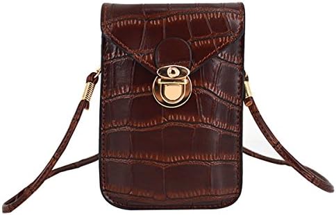 Goodbag Boutique Fashion Retro Multi-Function Cell Phone Bag Purse Crocodile Pattern Synthetic Leather Shoulder Bag Cross Body Bag Girls Wallet Pouch