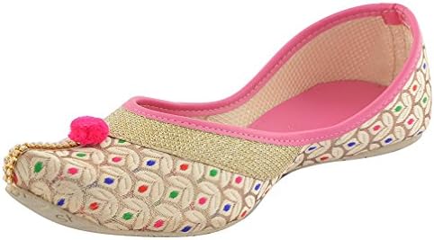 Shoe Lab Pink Ethnic Jutti