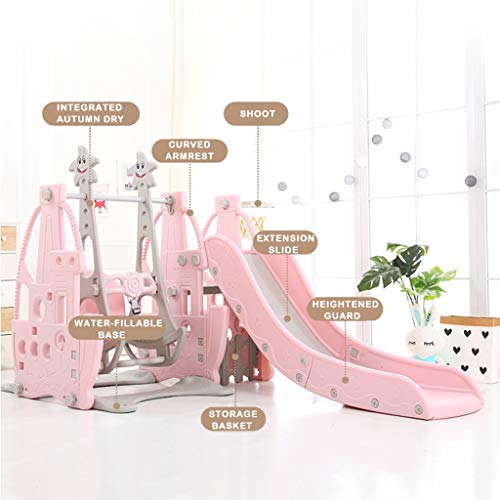 Toddler Climber Swing and Slide Set, 4 in 1 Climber Slide Playset w