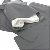 G4GADGET 50 Micron 14 x 21 Polythene Mailing Bags Self Seal Grey view 4