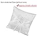 Bettli 1 X White Double Heart Rhinestone Ring Pillow Wedding Ring Bearer Cushion (White)