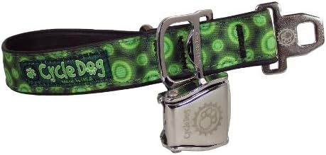 Cycle Dog Recycled Space Dot Green Collar Buckle Seatbelt Metal Regular Large