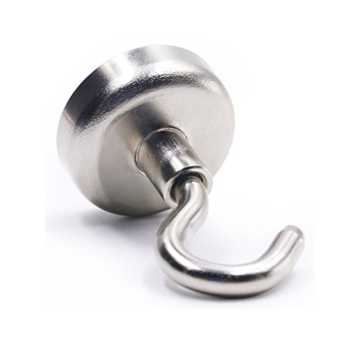H Yanka 75LB Super Strong Neodymium Magnetic Hooks, MYP-E32 Indoor/Outdoor Magnet Hooksï¼ˆPack of 2ï¼‰Purpose Indoor Outdoor Kitchen Bathroom Bedroom Garage Lockers Office