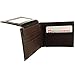 Alpine Swiss Mens Leather Wallet 2-In-1 Bifold Flip up Removable Card Case Dark Brown