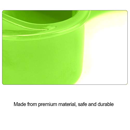 Bird Cage Feeder, Plastic Double Feeding Bowl Dish No-Mess Fixed Food Water Feeder for Parrots Budgie Cockatiel Poultry Pigeon Quail (Green)