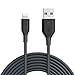 Anker Powerline Lightning (10ft) Apple MFi Certified Lightning Cable/Charger Cord, for iPhone X / 8/8 Plus / 7/7 Plus / 6 / 6s Plus / 5 / 5s, iPad Mini 4/3 / 2, iPad Pro Air 2(Gray)