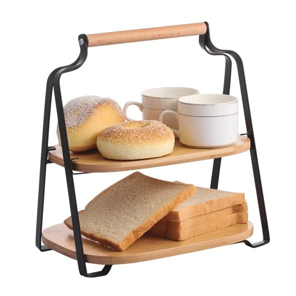 MSV ELIE Industrial Style Bamboo & Steel Trivet Matt Black