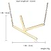 Women's Classic Stainless Steel Big Letter Necklace Initial Chain Script Pendant Name Necklace Sideways Large Initial Necklace for Women Gift(Gold Letters A-Z Available) (Gold Y) (Gold K)