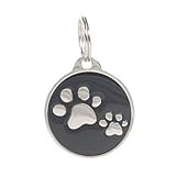 PetTouchID Smart Pet ID Tag, QR Code, NFC, Scan GPS Location (Paws) (black)