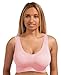 Genie Bra Womens Seamless Wireless Bra, As Seen on TV - 2 Pack (Barely Pink & Powder Blue)- Medium