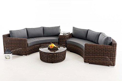 HomeStylist Gartengarnitur Polyrattan Eckbank Marvina Grau, Braun – Bild 3